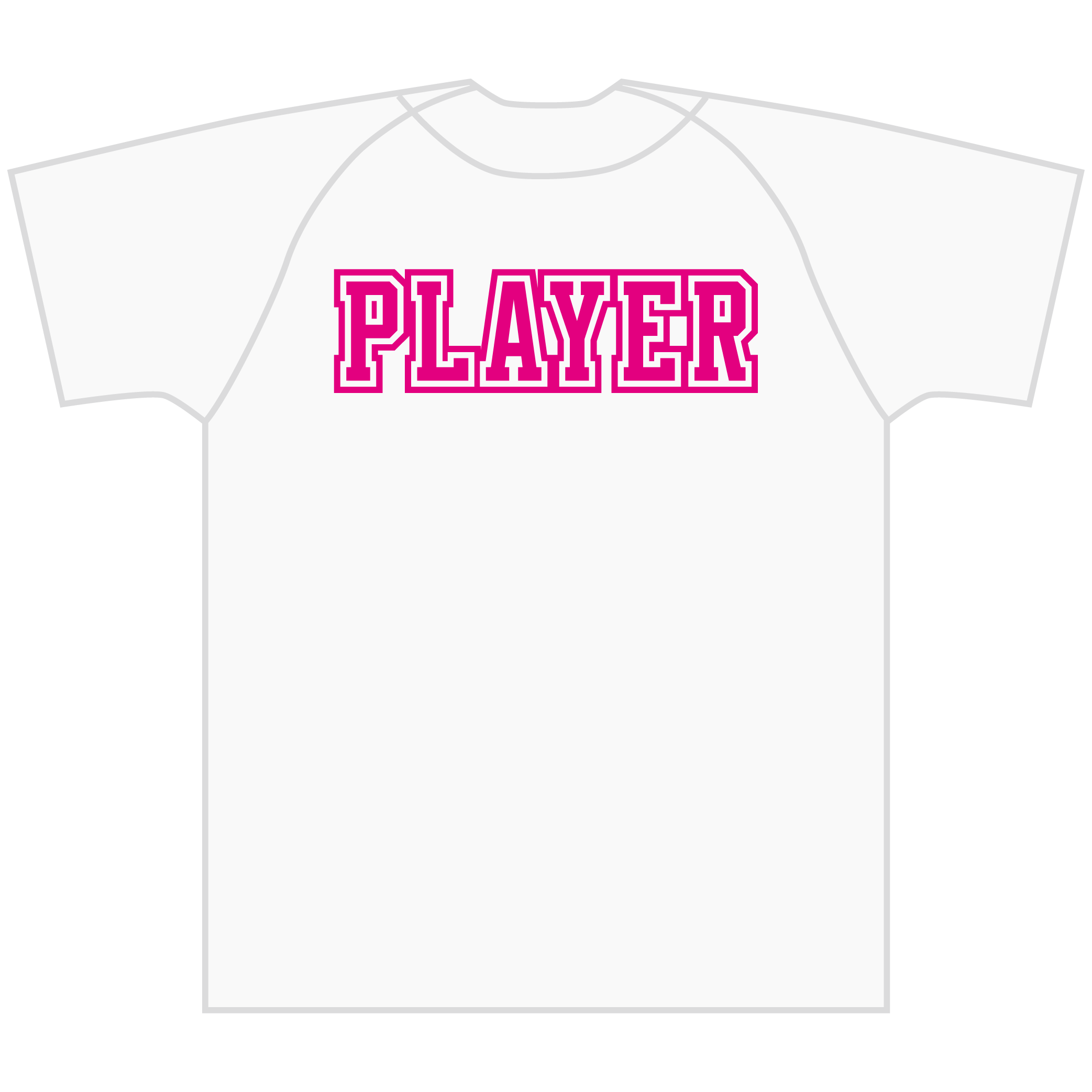 背ネーム（ストレート）中抜き1色