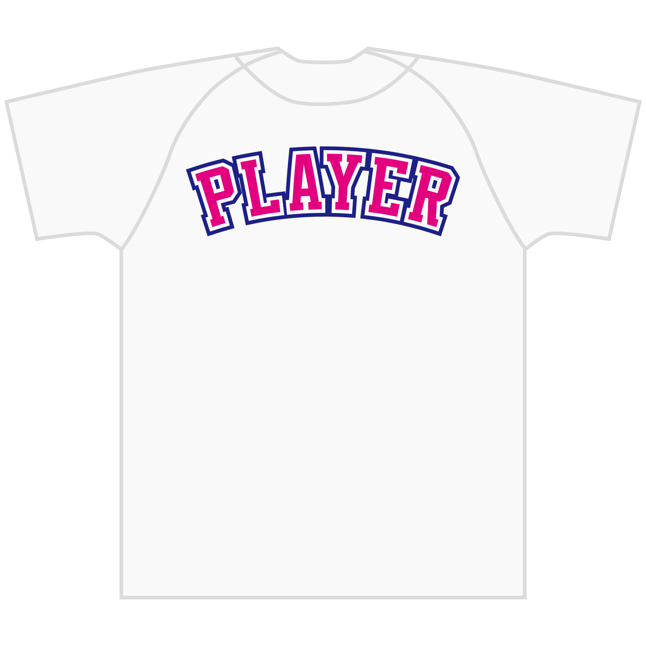 背ネーム（アーチ）中抜き2色