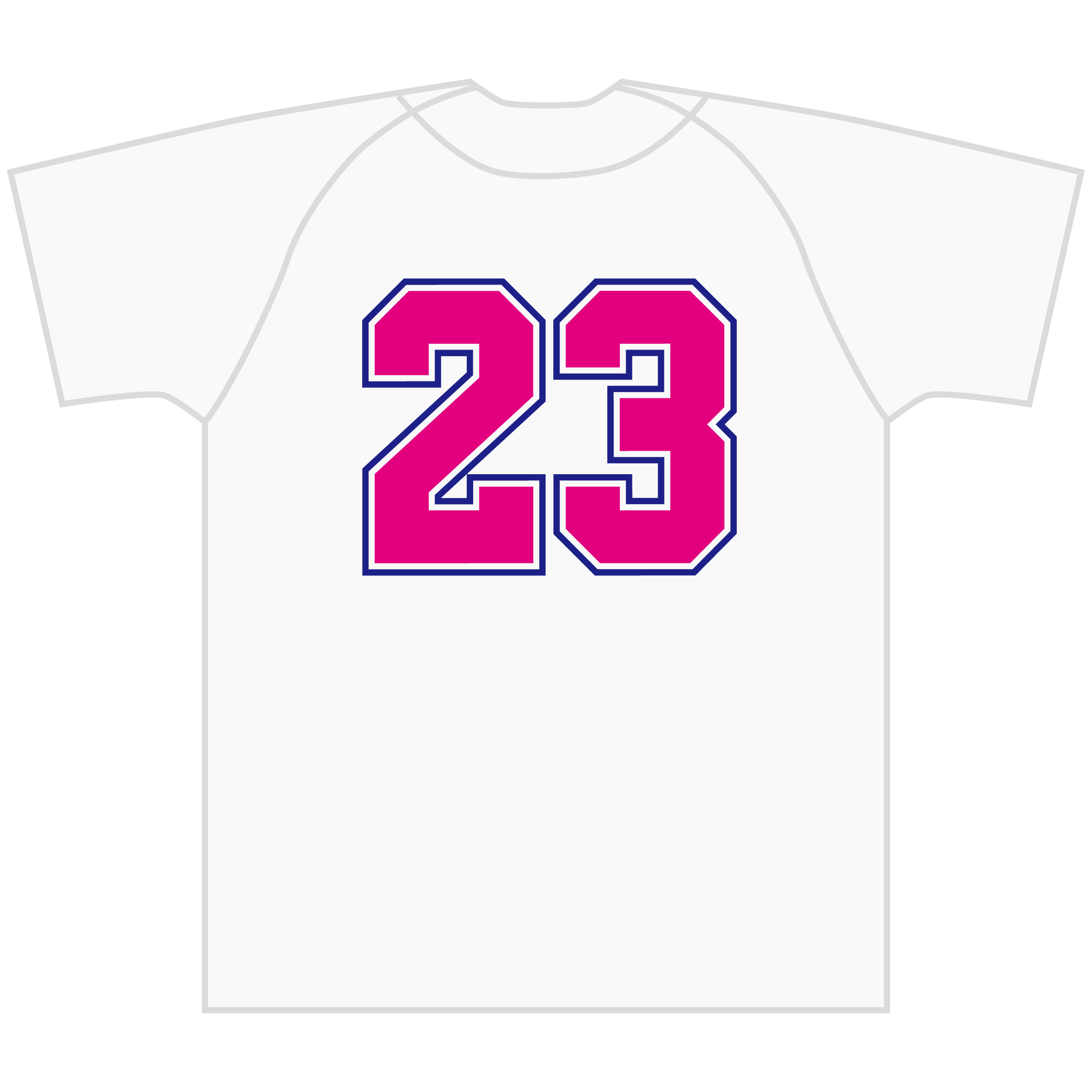 背番号 H:15,18,20cm（中抜き2色）